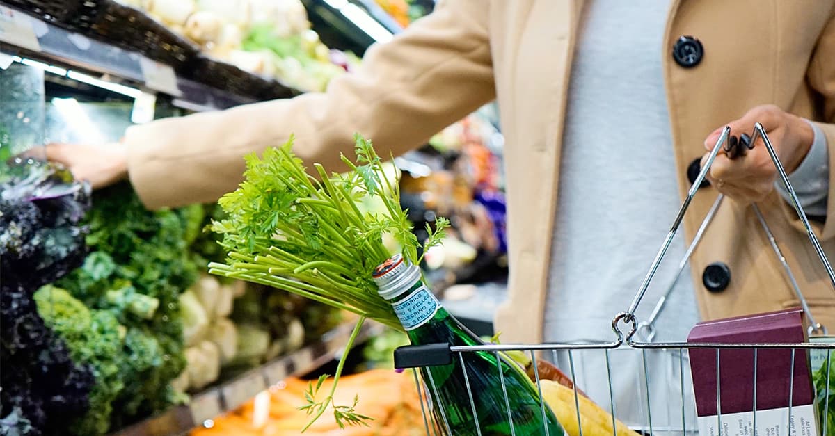 Older person grocery shopping.